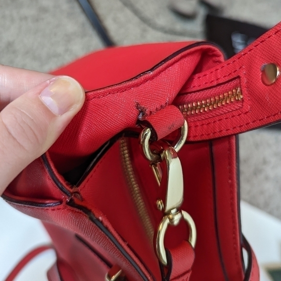 Kate Spade Hayden Cedar Street Red Leather Satchel Purse Bag - Picture 12 of 12